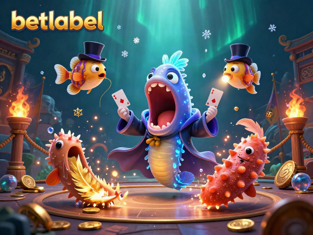 Experience the magical fun of betlabel with a whimsical deep-sea casino scene featuring enchanting characters.