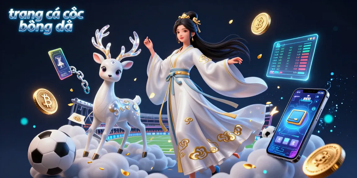 Engage in sports betting on trang cá cược bóng đá with vibrant 3D fantasy illustration highlighting betting elements.