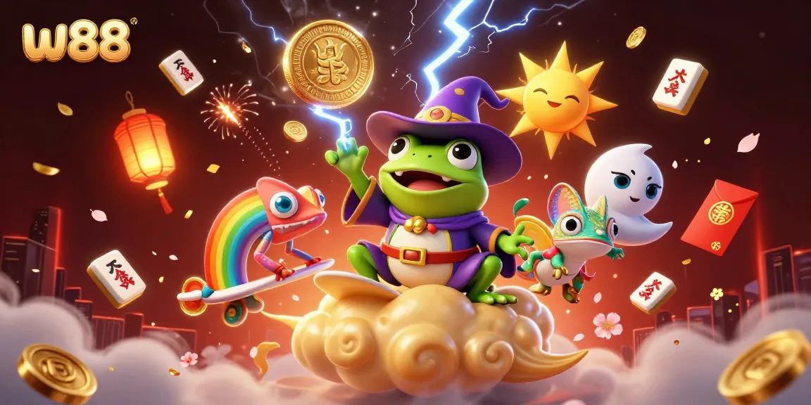 Experience thrilling jackpots at w88 with dynamic 3D illustrations of exciting casino elements.