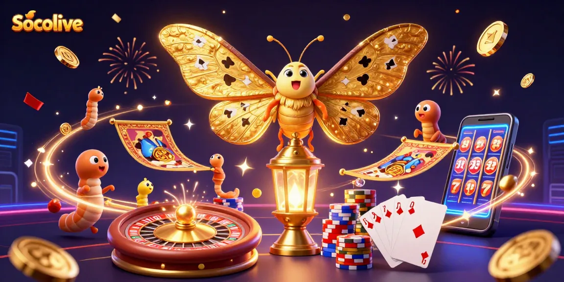 Socolive captures the excitement of online casinos and gambling with vibrant 3D characters and game scenes.