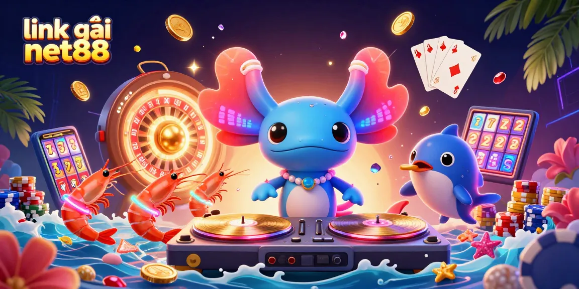 Experience thrilling gaming action with link vào net88 showcased by colorful characters and dynamic casino elements.