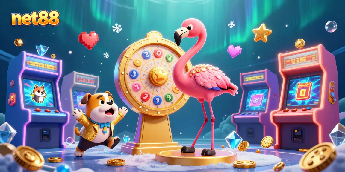 Win big with net88 at the vibrant gaming scene featuring exciting characters and elements.