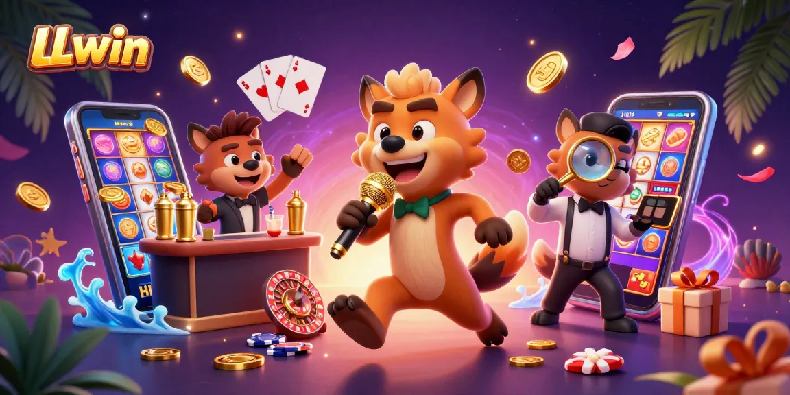 Experience LLwin's vibrant casino atmosphere with hyenas enjoying comedy, drinks, and thrilling games.
