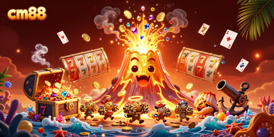 Experience the thrill of cm88 with a vibrant explosion of treasure and slot game excitement.